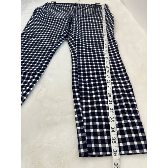 NWOT 1901 Size 12 Stretch Ankle Skinny Pants Navy Gingham MSRP $69 - Picture 4 of 10